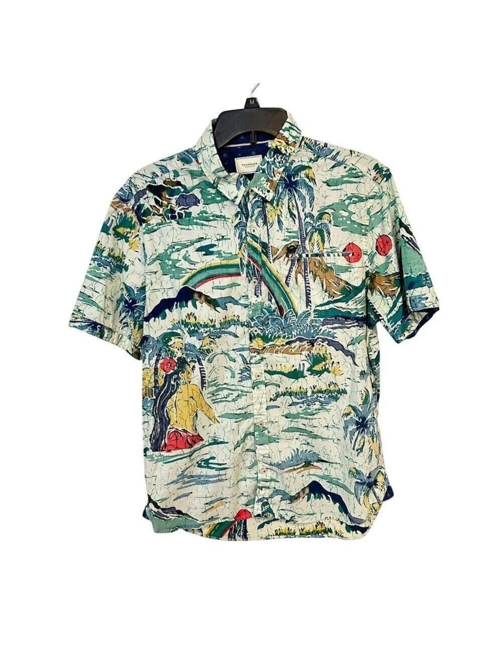 Mens 7 Diamonds Hawaiian Shirt Short Sleeve Button-Up Tropical Medium Large